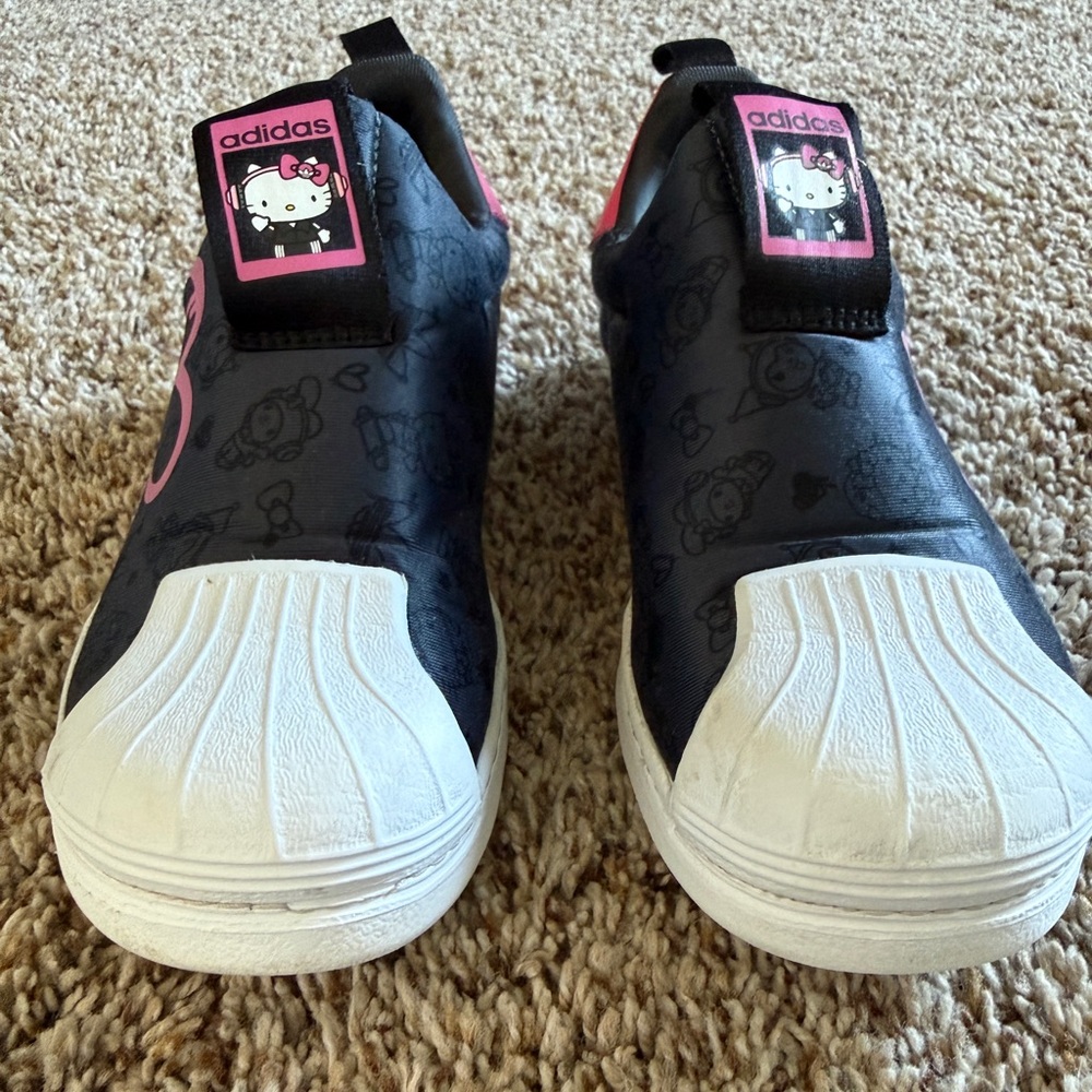 Adidas Kids Black and White Hello Kitty Sneakers